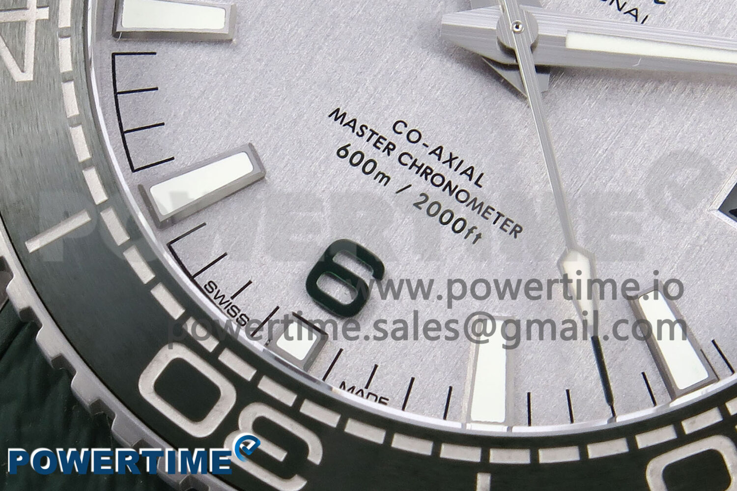 Planet Ocean 43.5mm SS VSF 1:1 Best Edition Green Bezel White Dial on Green Rubber Strap A8900 Super Clone - Image 5