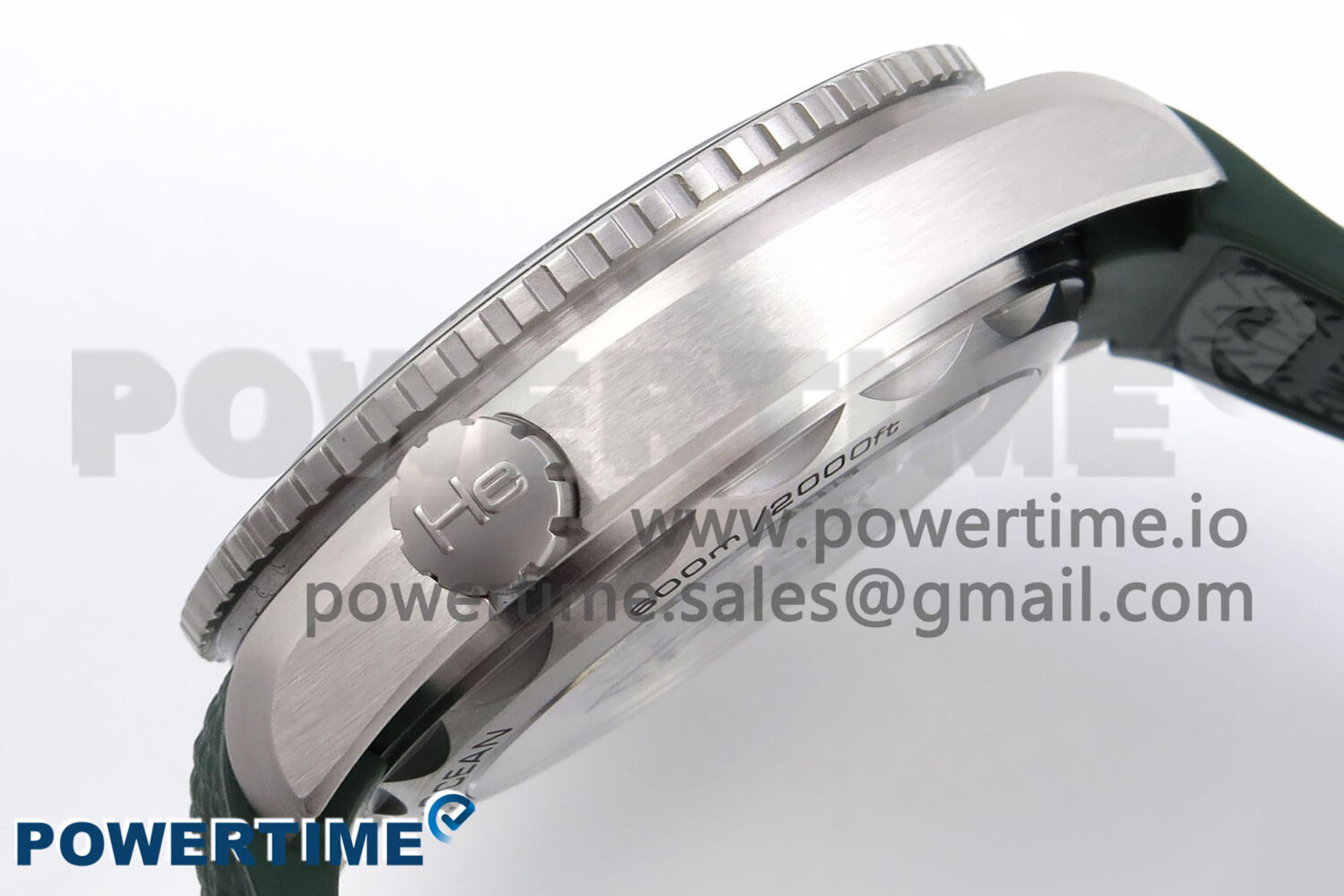 Planet Ocean 43.5mm SS VSF 1:1 Best Edition Green Bezel White Dial on Green Rubber Strap A8900 Super Clone - Image 7