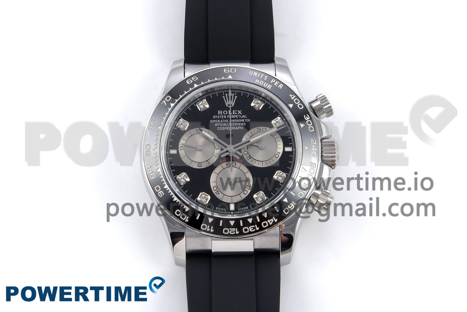 Daytona 126519 QF 1:1 Best Edition Black/Silver Diamonds Dial on Oysterflex Strap SH4131 V6 (Weighted) - Image 1