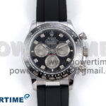 Daytona 126519 QF 1:1 Best Edition Black/Silver Diamonds Dial on Oysterflex Strap SH4131 V6 (Weighted)