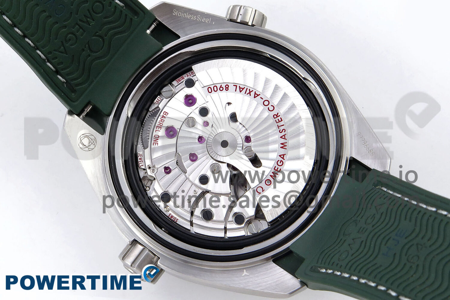 Planet Ocean 43.5mm SS VSF 1:1 Best Edition Green Bezel White Dial on Green Rubber Strap A8900 Super Clone - Image 9