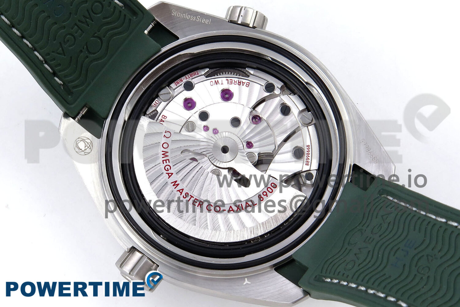 Planet Ocean 43.5mm SS VSF 1:1 Best Edition Green Bezel White Dial on Green Rubber Strap A8900 Super Clone - Image 10