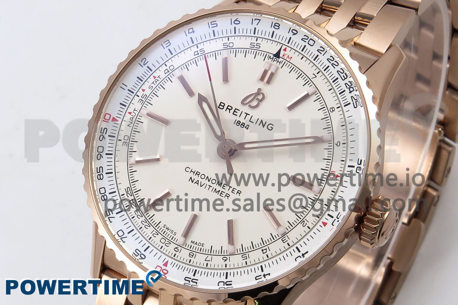 Navitimer Automatic 41mm RG TF 1:1 Best Edition White Dial on RG Bracelet A2824 - Image 2