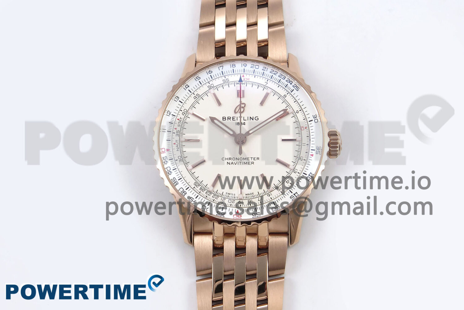 Navitimer Automatic 41mm RG TF 1:1 Best Edition White Dial on RG Bracelet A2824 - Image 1