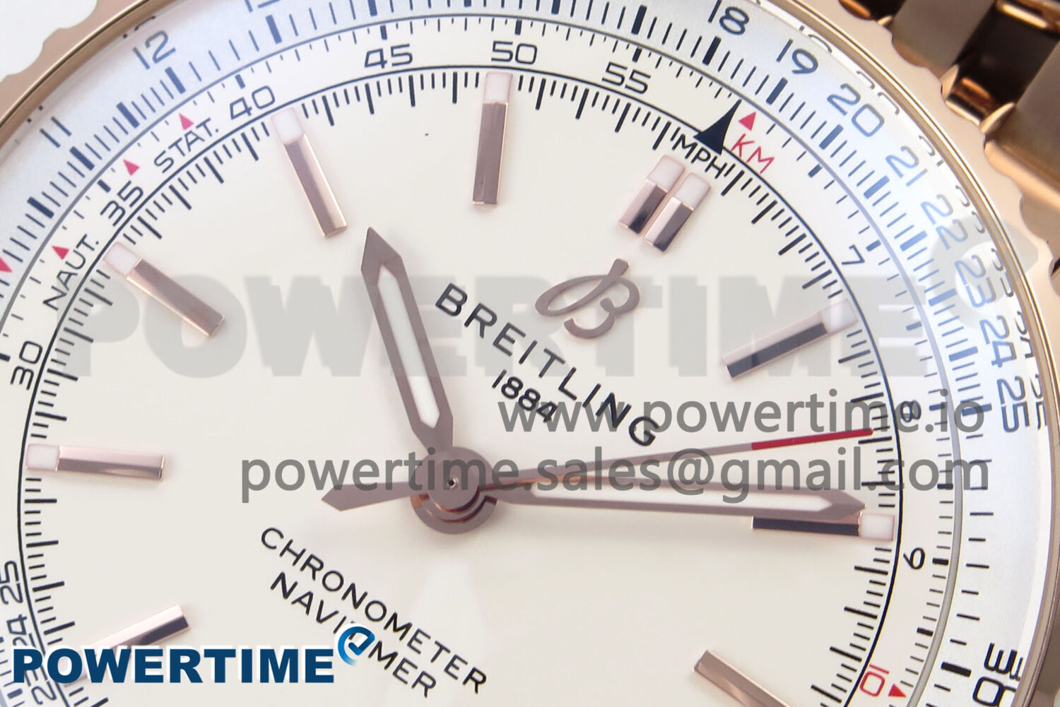 Navitimer Automatic 41mm RG TF 1:1 Best Edition White Dial on RG Bracelet A2824 - Image 4