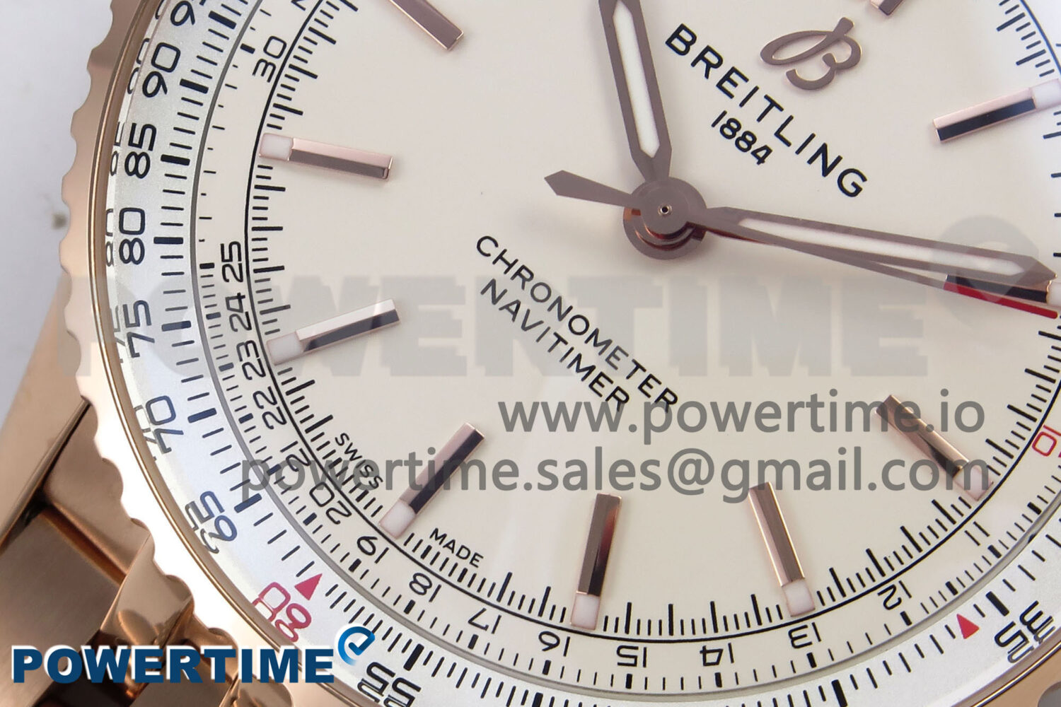 Navitimer Automatic 41mm RG TF 1:1 Best Edition White Dial on RG Bracelet A2824 - Image 5
