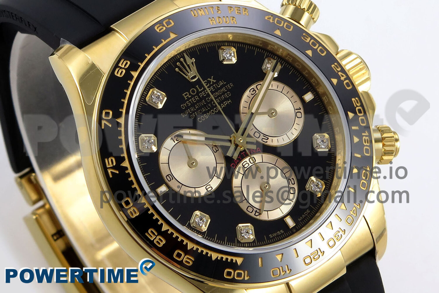 Daytona 126518 QF 1:1 Best Edition Black/YG Diamonds Dial on Oysterflex Strap SH4131 V6 (Weighted) - Image 3