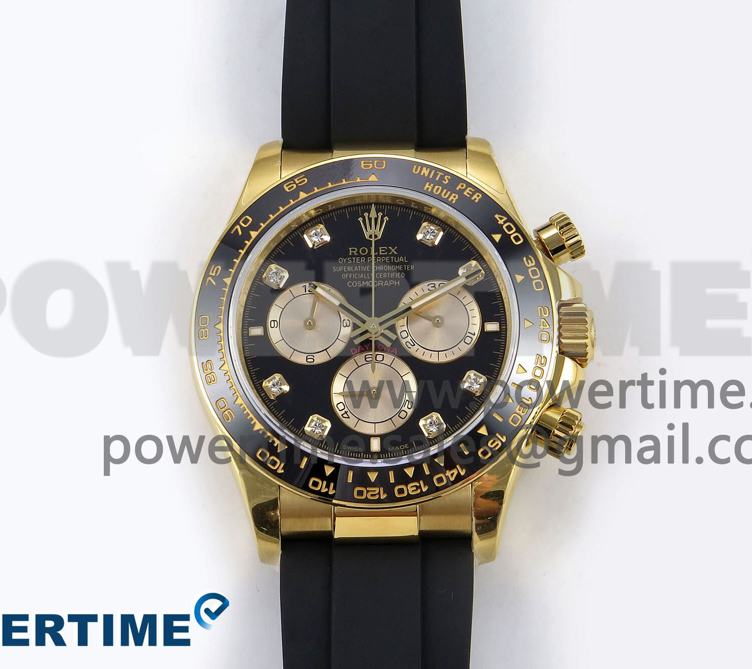 Daytona 126518 QF 1:1 Best Edition Black/YG Diamonds Dial on Oysterflex Strap SH4131 V6 (Weighted)