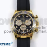 Daytona 126518 QF 1:1 Best Edition Black/YG Diamonds Dial on Oysterflex Strap SH4131 V6 (Weighted)