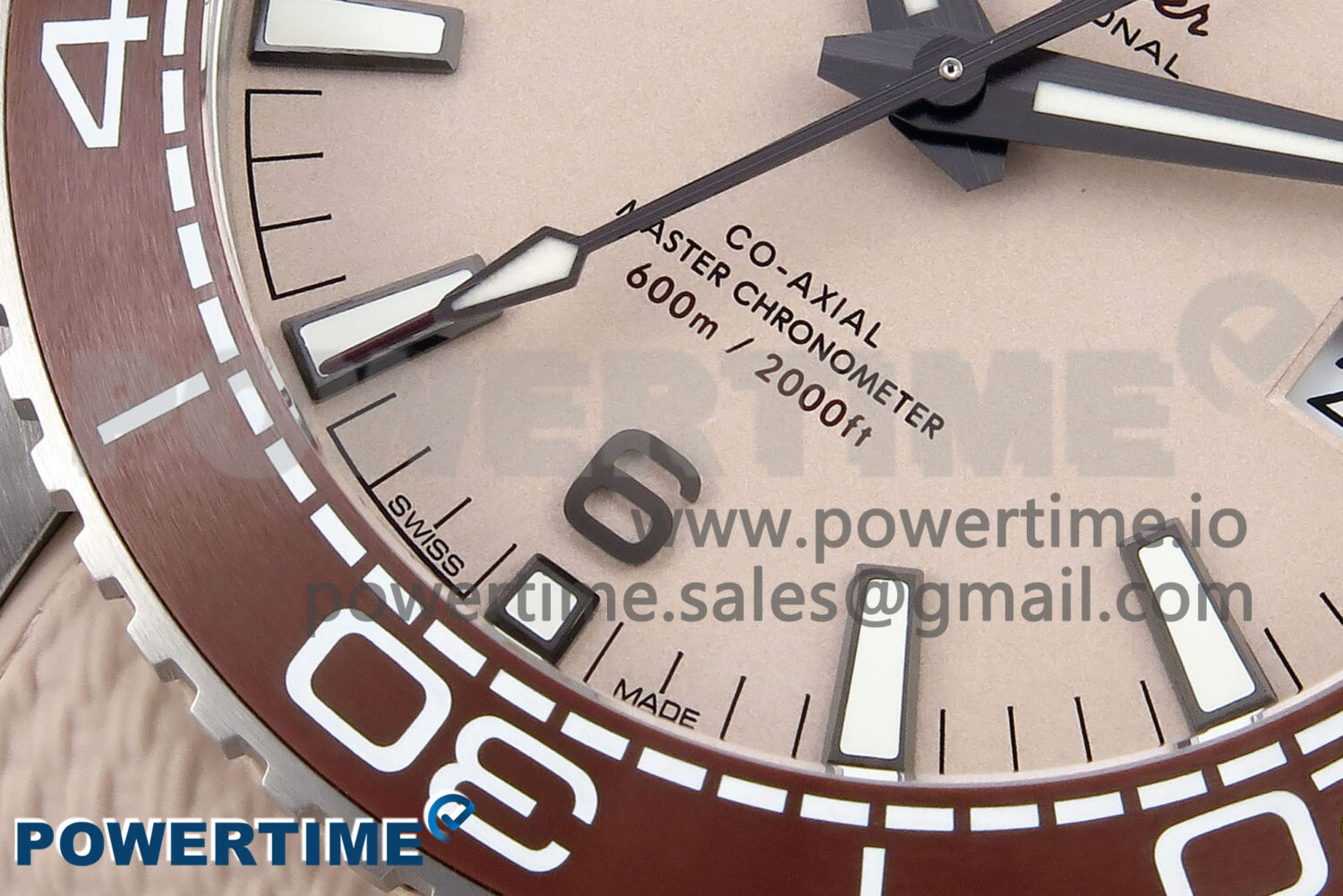 Planet Ocean 43.5mm SS VSF 1:1 Best Edition Brown Bezel Sand Dial on Sand Rubber Strap A8900 Super Clone - Image 5