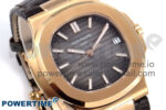 Nautilus 5711/1R RG 3KF 1:1 Best Edition Brown Textured Dial on Brown Leather Strap A324 Super Clone V2 - Image 2