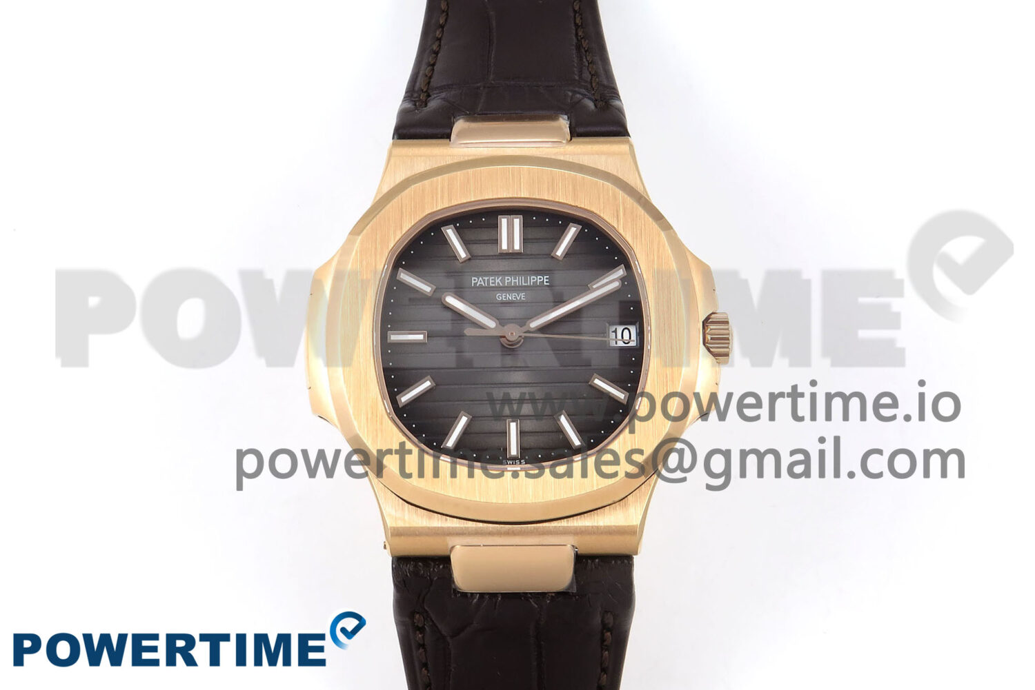 Nautilus 5711/1R RG 3KF 1:1 Best Edition Brown Textured Dial on Brown Leather Strap A324 Super Clone V2 - Image 1