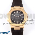Nautilus 5711/1R RG 3KF 1:1 Best Edition Brown Textured Dial on Brown Leather Strap A324 Super Clone V2