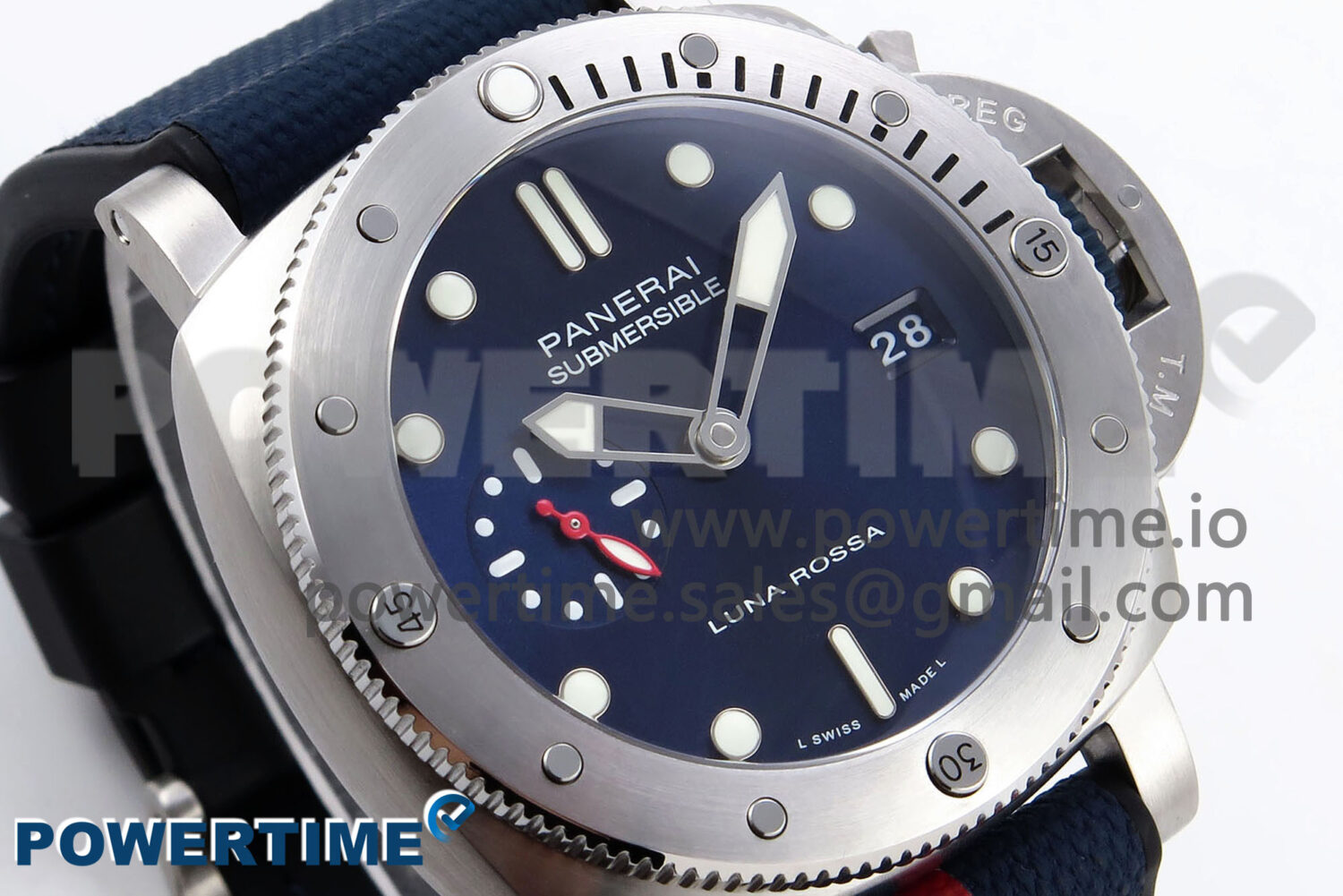 PAM1391 Luna Rossa Submersible VSF 1:1 Best Edition on Blue Fabric Strap P900 - Image 3