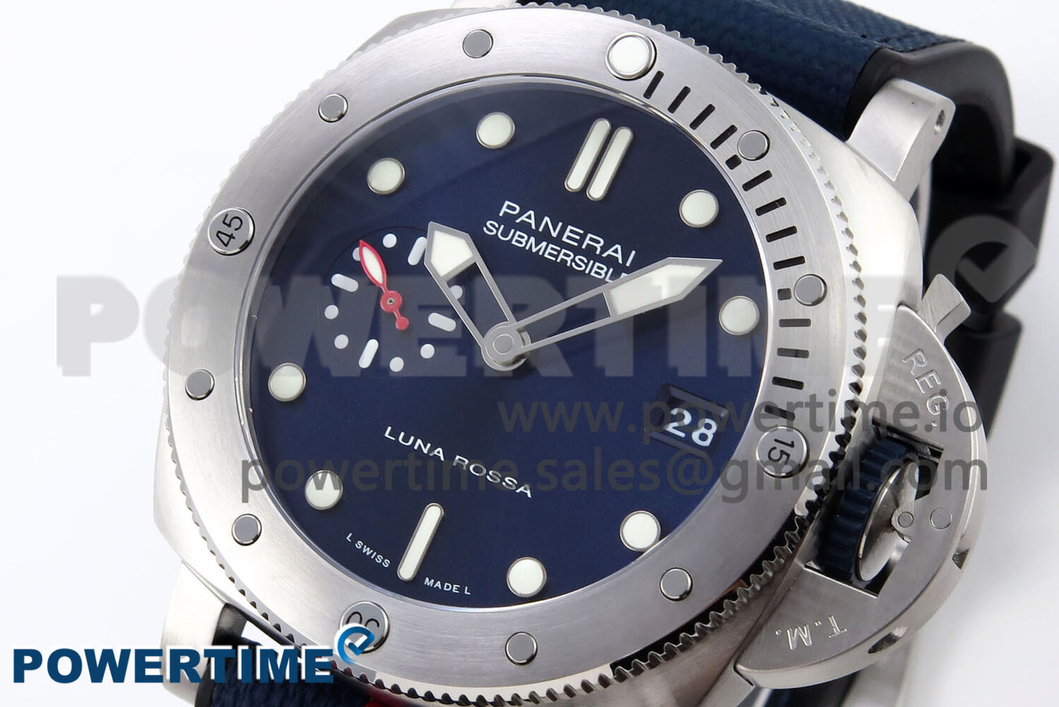 PAM1391 Luna Rossa Submersible VSF 1:1 Best Edition on Blue Fabric Strap P900 - Image 2