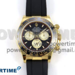 Daytona 126518 QF 1:1 Best Edition Black/YG Dial on Oysterflex Strap SH4131 V6 (Weighted)