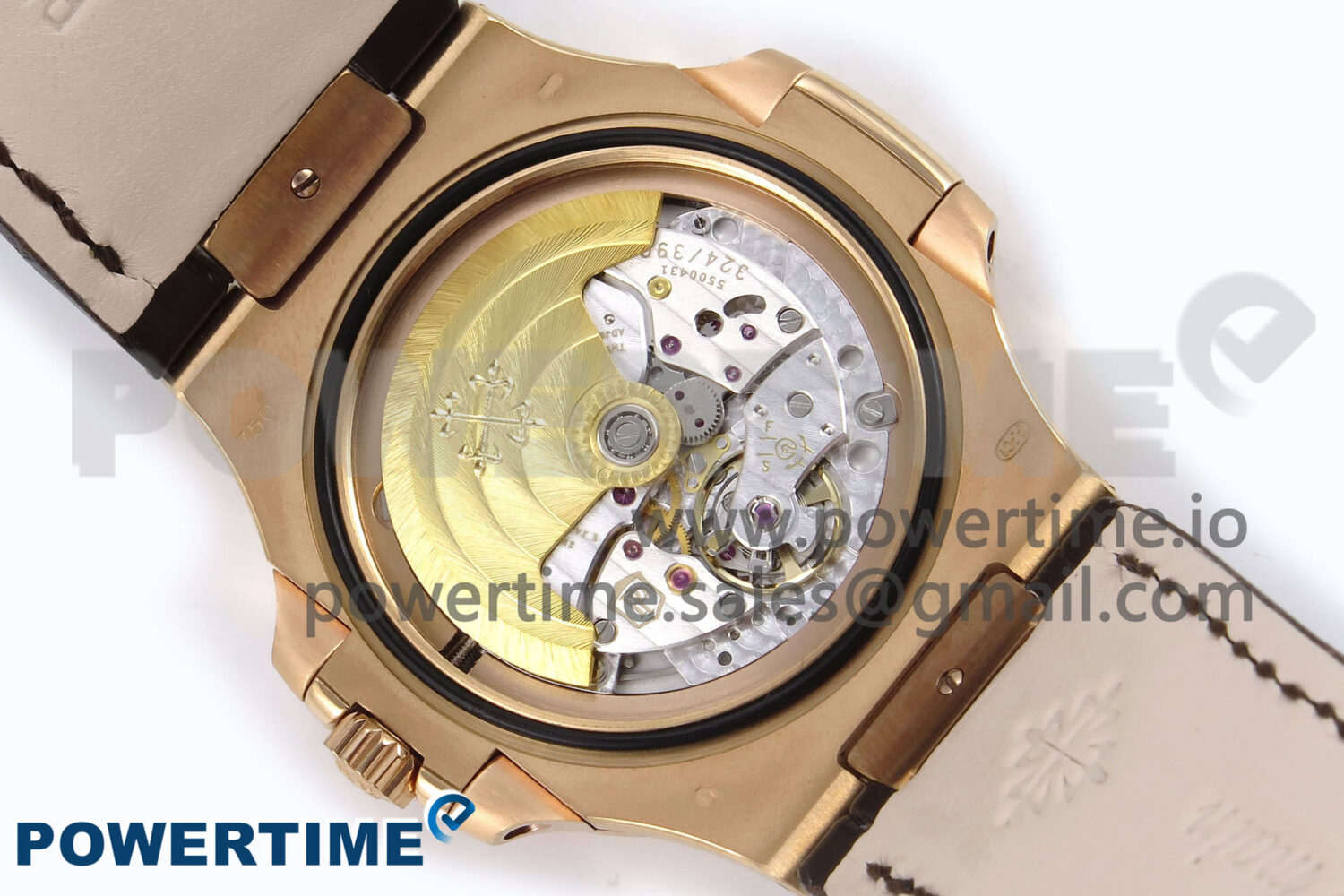 Nautilus 5711/1R RG 3KF 1:1 Best Edition Brown Textured Dial on Brown Leather Strap A324 Super Clone V2 - Image 9