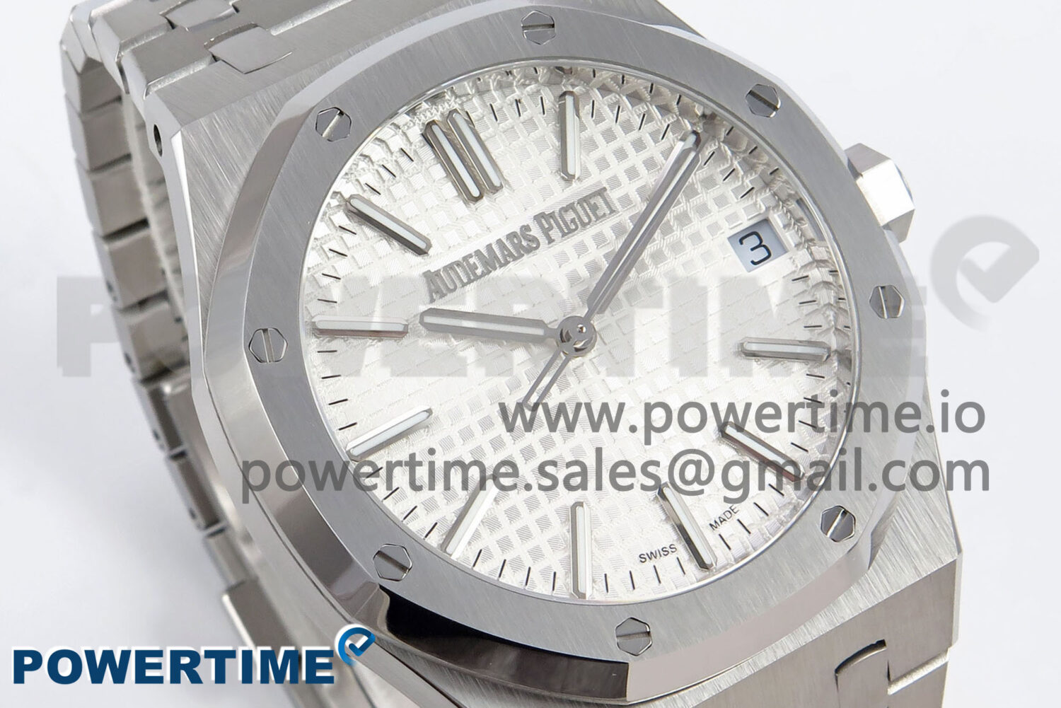 Royal Oak 41mm 15510 “50th Anniversary” SS IPF 1:1 Best Edition White Textured Dial on SS Bracelet SA4302 Super Clone - Image 2