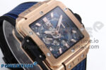 Square Bang Unico 42mm RG BBF 1:1 Best Edition Skeleton Dial on Blue Rubber Strap A1280 - Image 3