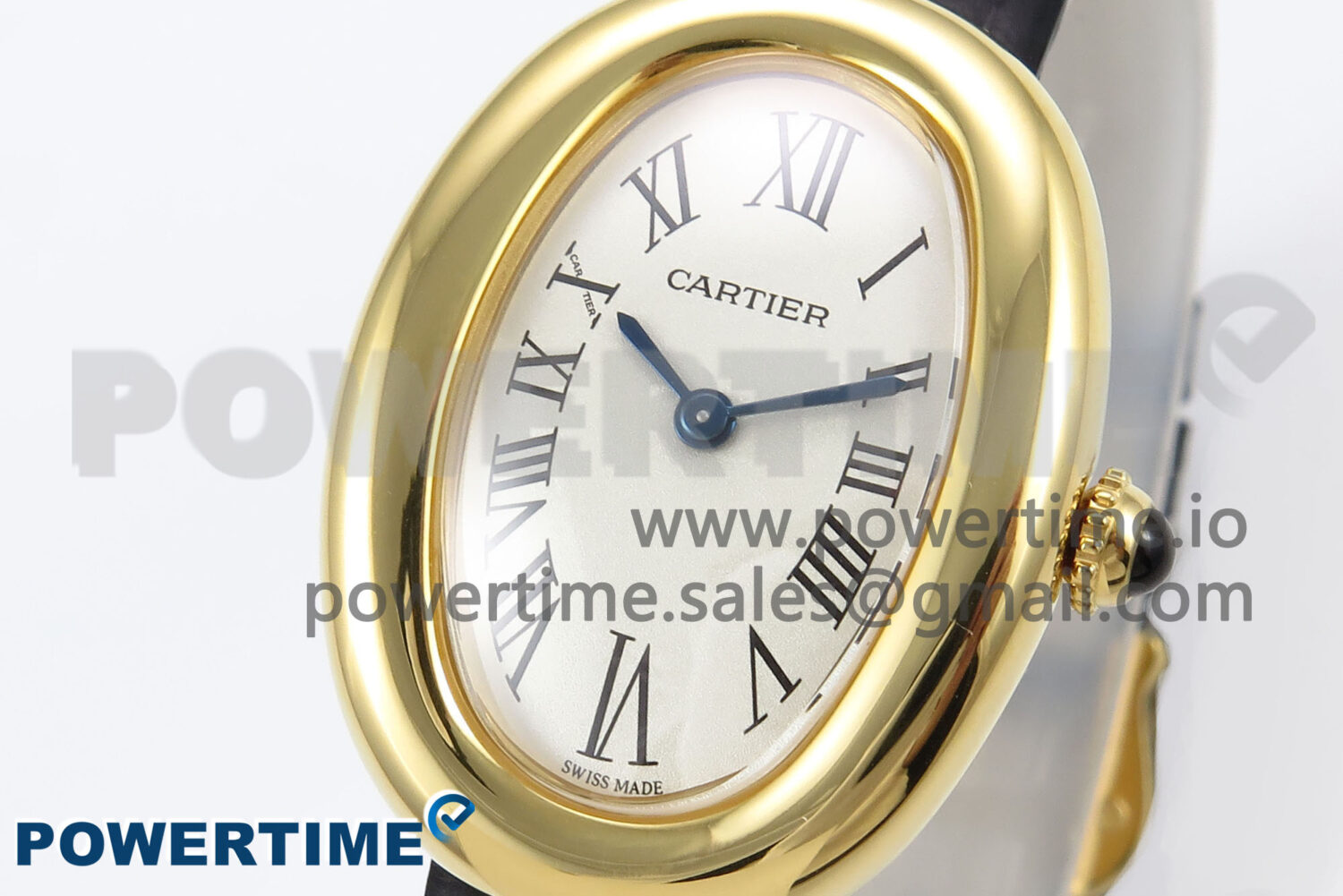 Baignoire Watch YG AF 1:1 Best Edition White Dial on Black Croco Strap RONDA Quartz - Image 3