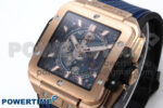 Square Bang Unico 42mm RG BBF 1:1 Best Edition Skeleton Dial on Blue Rubber Strap A1280 - Image 2