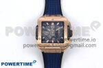 Square Bang Unico 42mm RG BBF 1:1 Best Edition Skeleton Dial on Blue Rubber Strap A1280