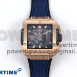 Square Bang Unico 42mm RG BBF 1:1 Best Edition Skeleton Dial on Blue Rubber Strap A1280