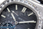 Nautilus 5712 SS PPF 1:1 Best Edition Blue Dial Diamonds Bezel on Black Leather Strap A240 Super Clone V2 - Image 4