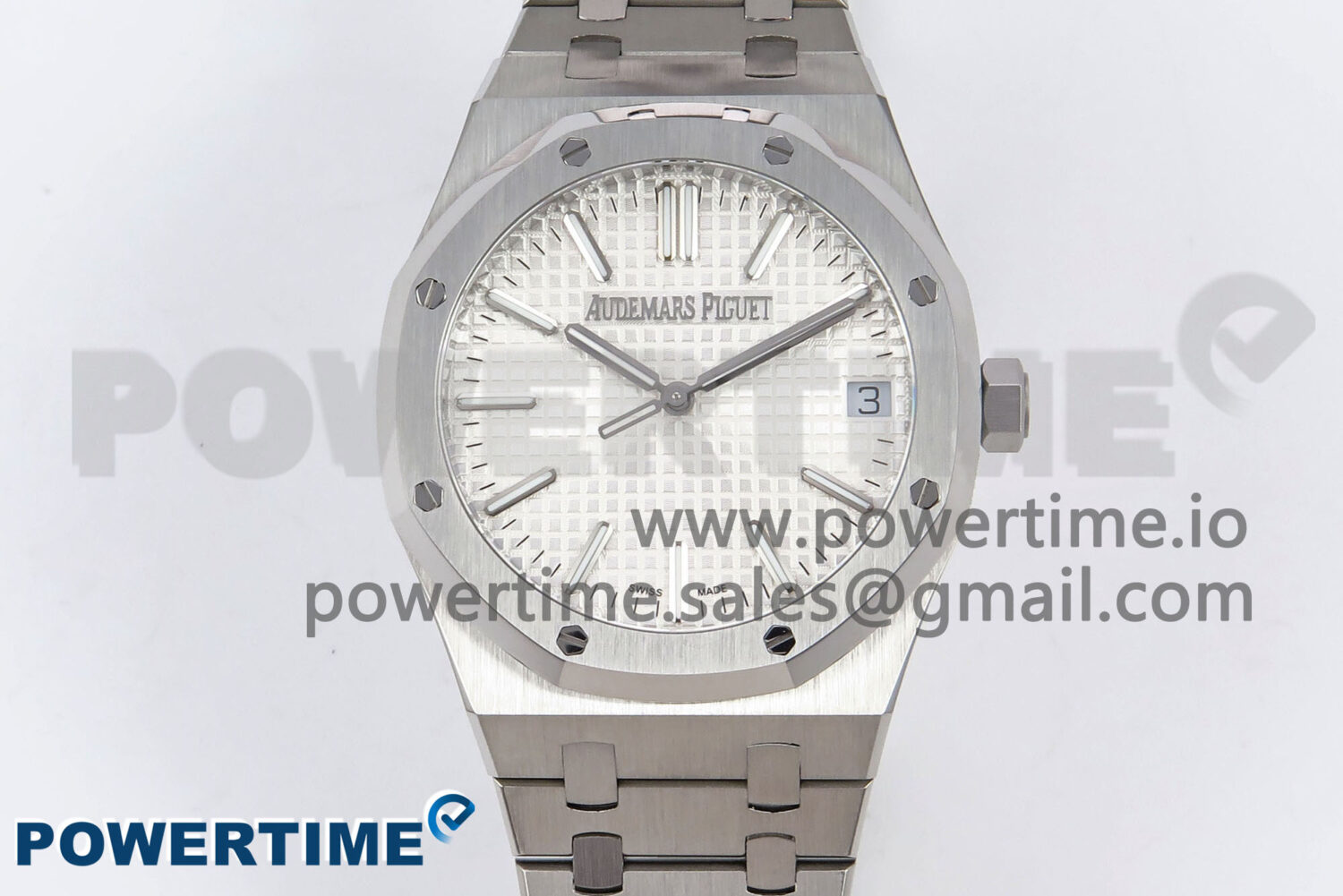 Royal Oak 41mm 15510 “50th Anniversary” SS IPF 1:1 Best Edition White Textured Dial on SS Bracelet SA4302 Super Clone - Image 1