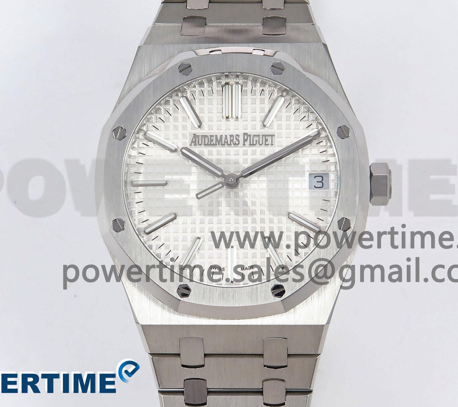 Royal Oak 41mm 15510 “50th Anniversary” SS IPF 1:1 Best Edition White Textured Dial on SS Bracelet SA4302 Super Clone