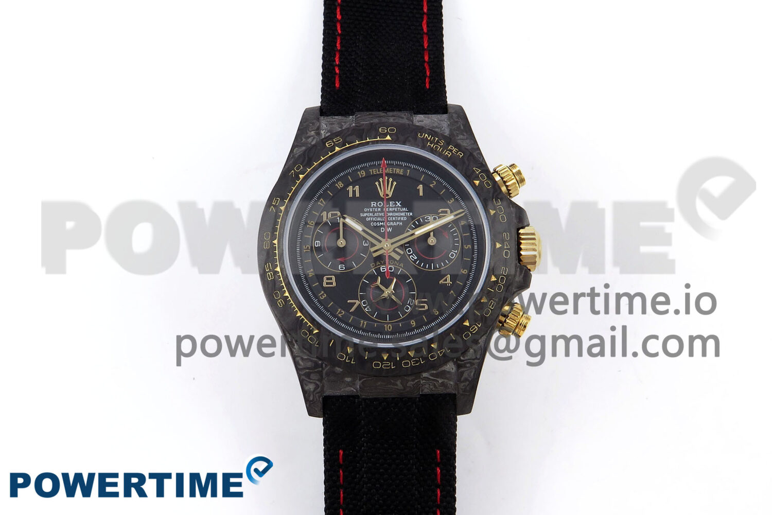 Daytona DIW Black Carbon DIWF Best Edition Black/Red Dial on Black Nylon Strap SH4130 - Image 1