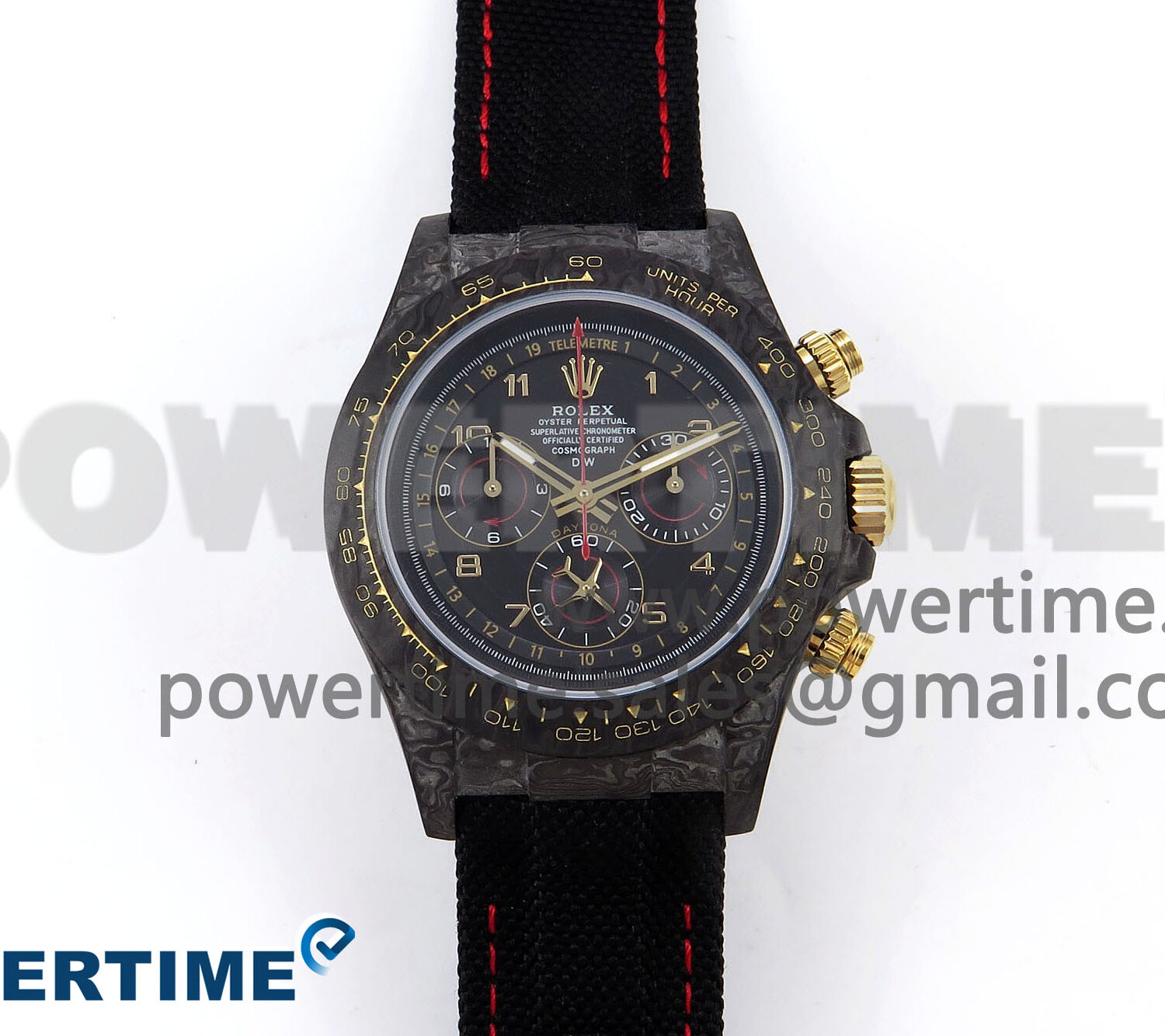 Daytona DIW Black Carbon DIWF Best Edition Black/Red Dial on Black Nylon Strap SH4130