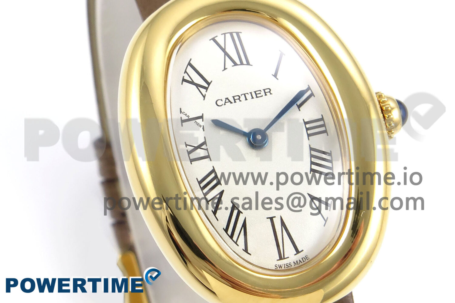 Baignoire Watch YG AF 1:1 Best Edition White Dial on Brown Croco Strap RONDA Quartz - Image 2