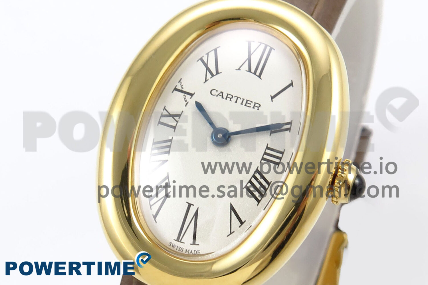 Baignoire Watch YG AF 1:1 Best Edition White Dial on Brown Croco Strap RONDA Quartz - Image 3