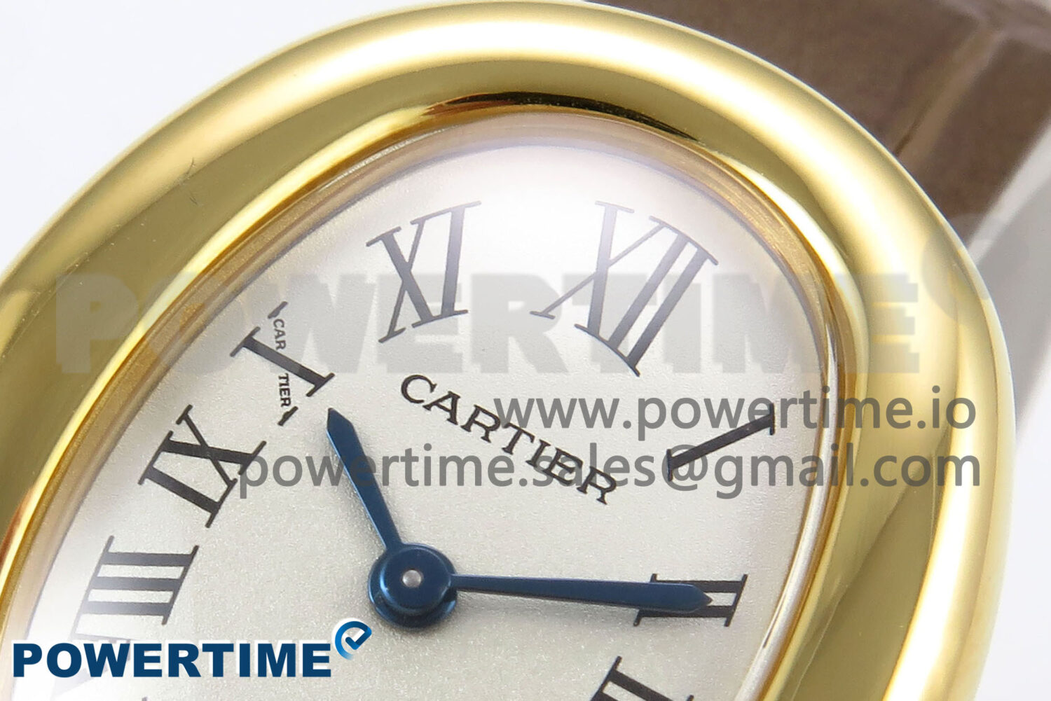 Baignoire Watch YG AF 1:1 Best Edition White Dial on Brown Croco Strap RONDA Quartz - Image 4