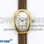 Baignoire Watch YG AF 1:1 Best Edition White Dial on Brown Croco Strap RONDA Quartz