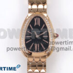 Serpenti Seduttori Watch RG BVF 1:1 Best Edition Black Dial Diamonds Bezel on RG Bracelet Swiss Quartz