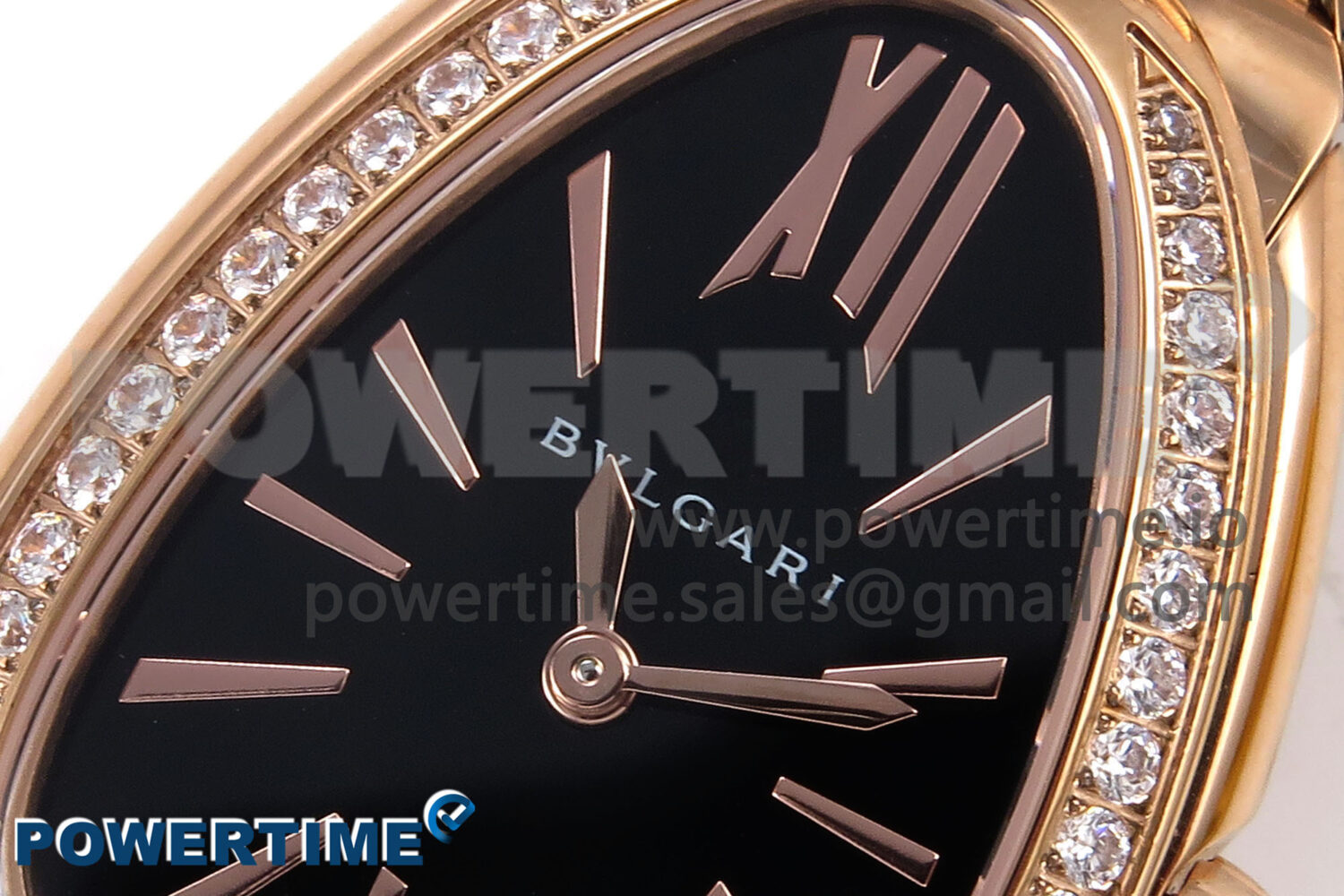 Serpenti Seduttori Watch RG BVF 1:1 Best Edition Black Dial Diamonds Bezel on RG Bracelet Swiss Quartz - Image 4