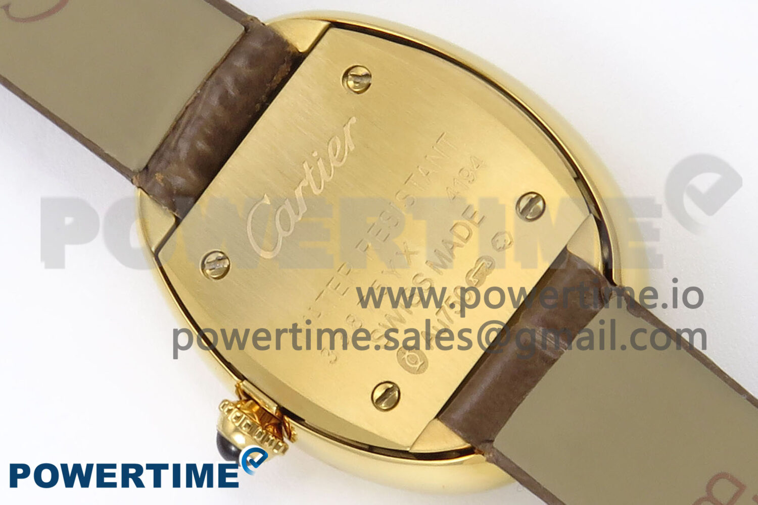 Baignoire Watch YG AF 1:1 Best Edition White Dial on Brown Croco Strap RONDA Quartz - Image 8