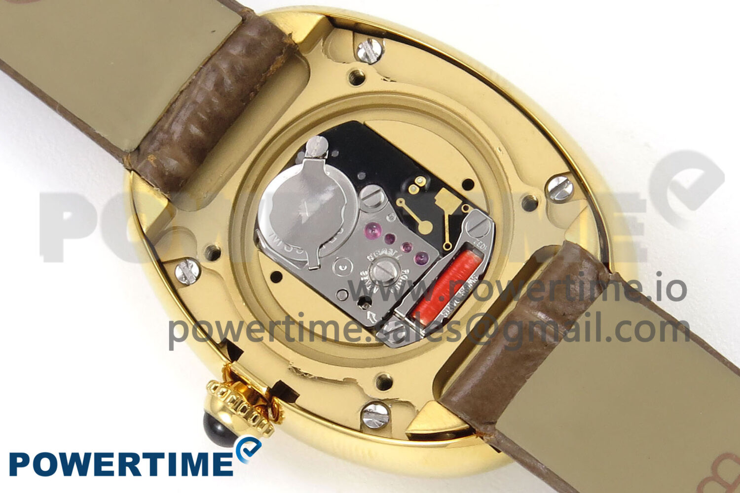 Baignoire Watch YG AF 1:1 Best Edition White Dial on Brown Croco Strap RONDA Quartz - Image 9