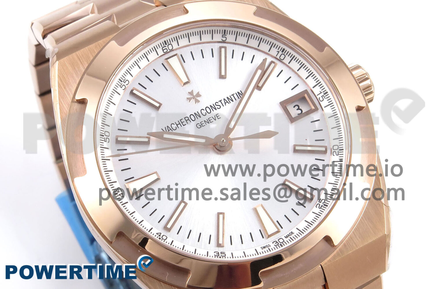 Overseas 4500V RG 8F 1:1 Best Edition White Dial on RG Bracelet A5100 - Image 3