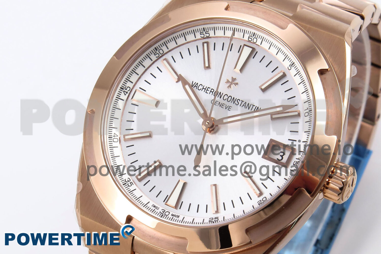 Overseas 4500V RG 8F 1:1 Best Edition White Dial on RG Bracelet A5100 - Image 2