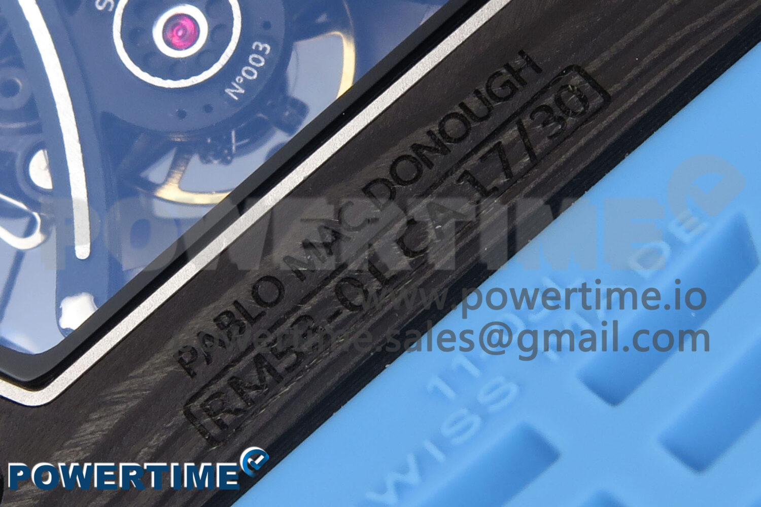 RM053-01 Real Forge Carbon JBF Best Edition Skeleton Dial on Blue Rubber Strap Asian Movement - Image 10