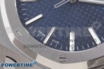 Royal Oak 41mm 15510 “50th Anniversary” SS IPF 1:1 Best Edition Blue Textured Dial on SS Bracelet SA4302 Super Clone - Image 5