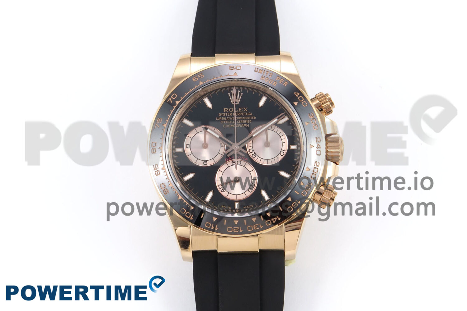 Daytona 126515 APSF 1:1 Best Edition Black/RG Stick Dial on Oysterflex Rubber Strap SH4131 (Gain Weight) - Image 1
