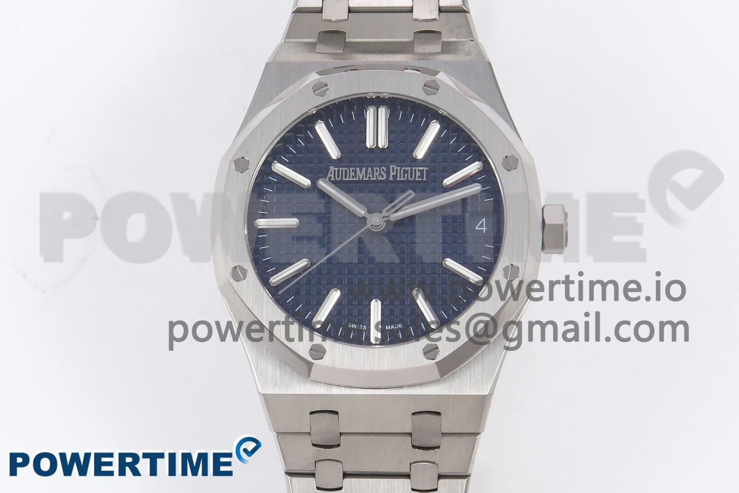 Royal Oak 41mm 15510 “50th Anniversary” SS IPF 1:1 Best Edition Blue Textured Dial on SS Bracelet SA4302 Super Clone - Image 1