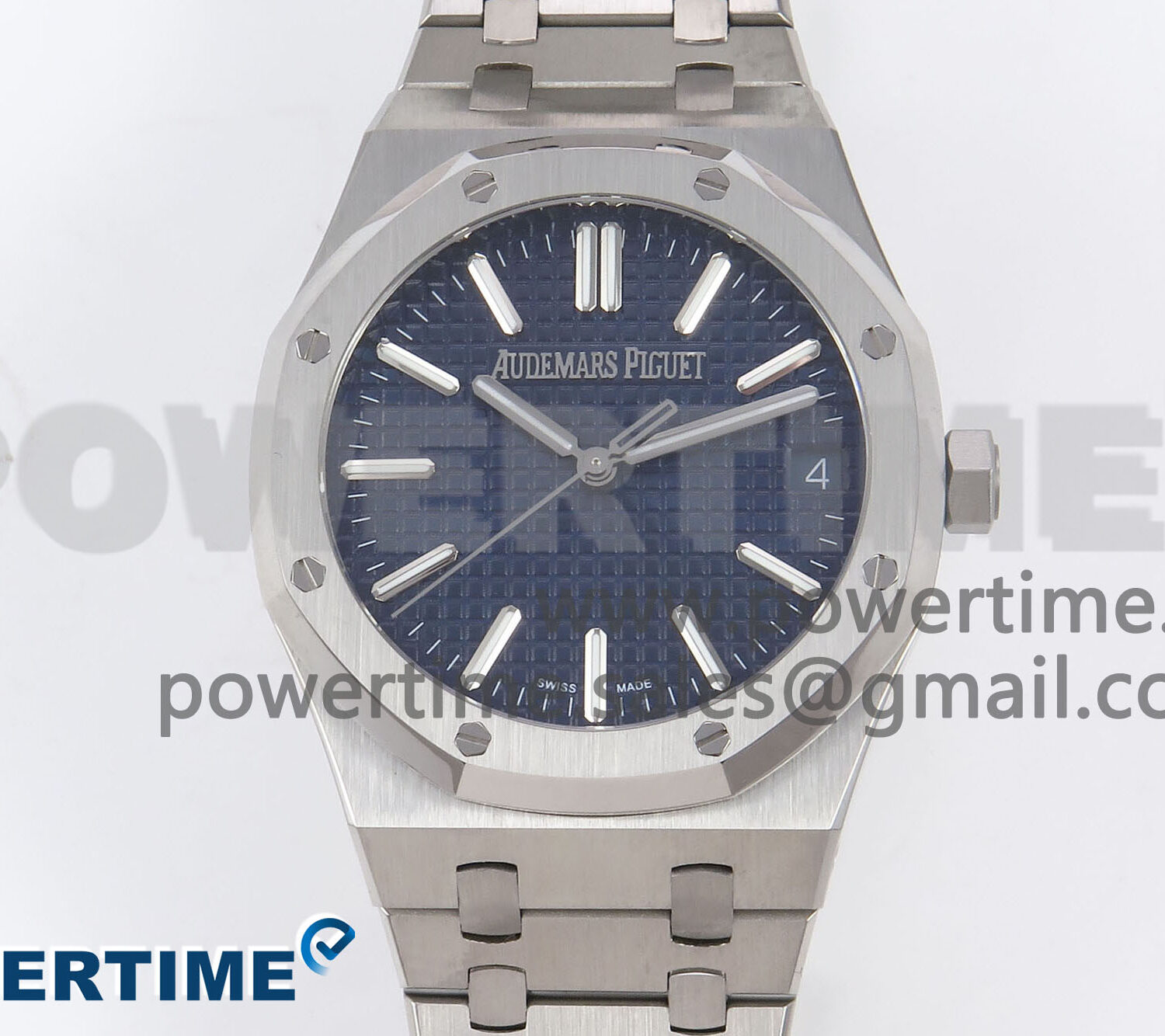 Royal Oak 41mm 15510 “50th Anniversary” SS IPF 1:1 Best Edition Blue Textured Dial on SS Bracelet SA4302 Super Clone