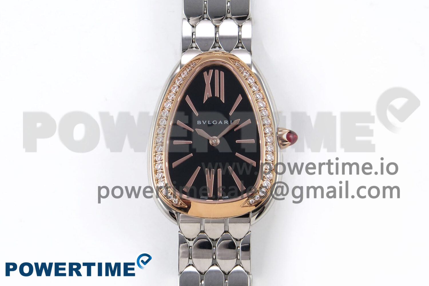 Serpenti Seduttori Watch RG BVF 1:1 Best Edition Black Dial Diamonds Bezel on SS Bracelet Swiss Quartz - Image 1