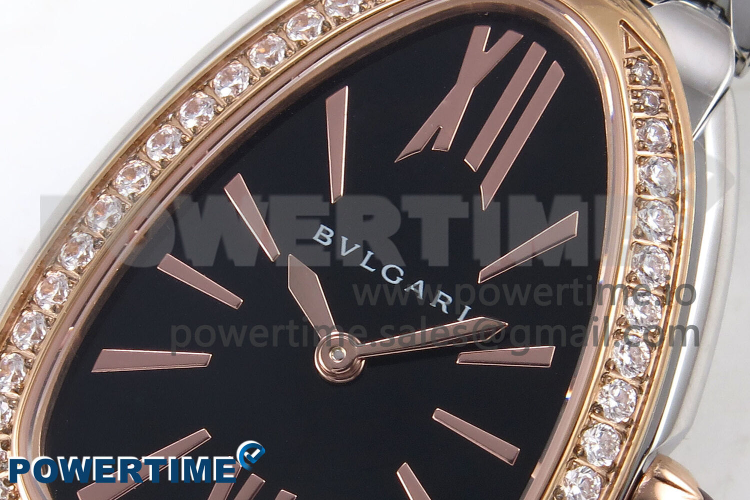 Serpenti Seduttori Watch RG BVF 1:1 Best Edition Black Dial Diamonds Bezel on SS Bracelet Swiss Quartz - Image 4