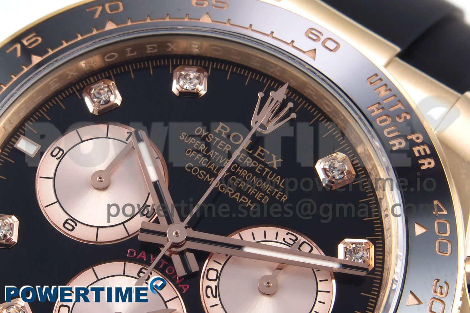 Daytona 126515 APSF 1:1 Best Edition Black/RG Diamonds Dial on Oysterflex Rubber Strap SH4131 (Gain Weight) - Image 4